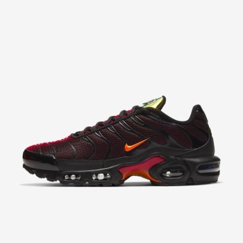 Nike Air Max Plus - Férfi Utcai Cipő - Fekete/Világos Szürke/Piros/Narancssárga